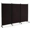 3 Panel Folding Room Divider with 8 Smooth Universal Lockable Wheels